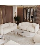 LIAM 4-zitsbank Creme Boucle Fabric - 230x90x74