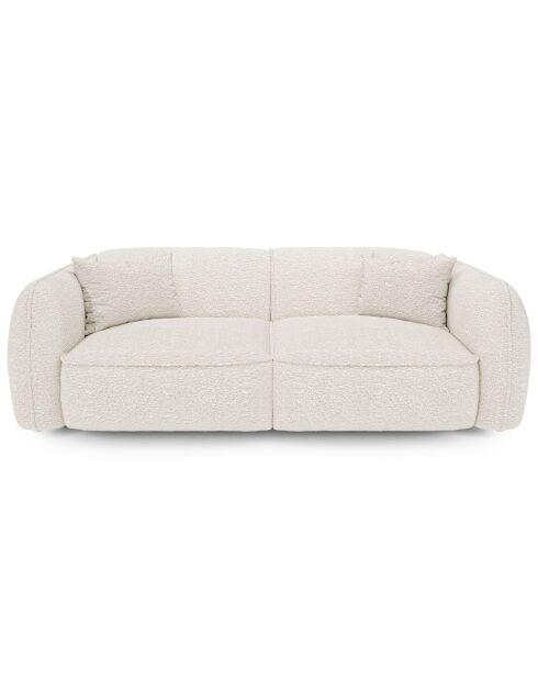 LIAM 4-zitsbank Creme Boucle Fabric - 230x90x74