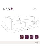 LIAM 4-zitsbank Creme Boucle Fabric - 230x90x74