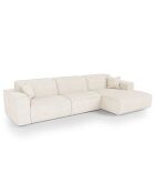 Rechtes Ecksofa mit 2 dekorativen Kissen RUBEN Cream Corduroy - 323x173x78