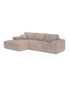 Linkes Ecksofa, umwandelbare Expressmatratze, 140 cm RUBY, 140 cm, RUBY, Kord, XXL, taupe — 320x165x80