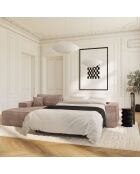 Linkes Ecksofa, umwandelbare Expressmatratze, 140 cm RUBY, 140 cm, RUBY, Kord, XXL, taupe — 320x165x80