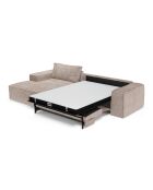 Linkes Ecksofa, umwandelbare Expressmatratze, 140 cm RUBY, 140 cm, RUBY, Kord, XXL, taupe — 320x165x80