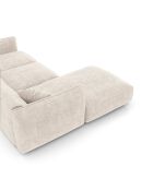 LIAM Ecksofa für die linke Seite, cremefarbener Samt, 272 x 90 x 74