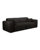 LIVA 4-Sitzer-Ausziehsofa aus dunklem Anthrazitfarbenem Boucle-Gewebe — 240x97x73