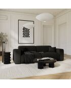 LIVA 4-Sitzer-Ausziehsofa aus dunklem Anthrazitfarbenem Boucle-Gewebe — 240x97x73