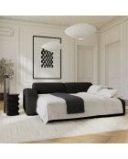 LIVA 4-Sitzer-Ausziehsofa aus dunklem Anthrazitfarbenem Boucle-Gewebe — 240x97x73