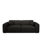 LIVA 4-Sitzer-Ausziehsofa aus dunklem Anthrazitfarbenem Boucle-Gewebe — 240x97x73