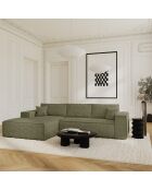 Linkes Ecksofa, umwandelbare Express-Matratze, 140 cm, RUBY, Vintagegrün, Kord — 320x165x80