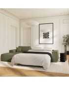 Linkes Ecksofa, umwandelbare Express-Matratze, 140 cm, RUBY, Vintagegrün, Kord — 320x165x80