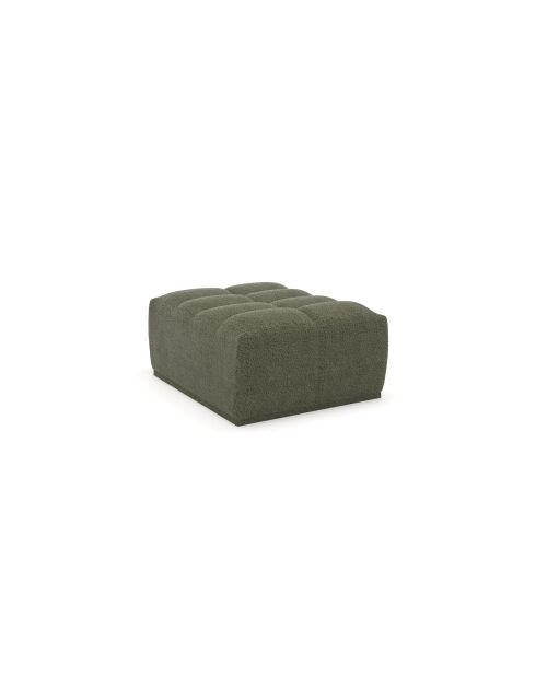 Pouf modulable Jody Tissu bouclette Vert olive - 85x105x44
