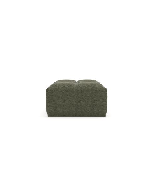 Pouf modulable Jody Tissu bouclette Vert olive - 85x105x44