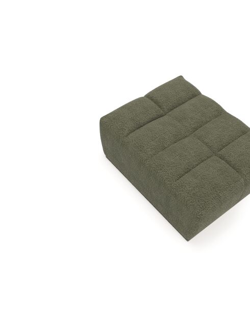Pouf modulable Jody Tissu bouclette Vert olive - 85x105x44