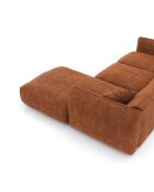 Canapé d'angle droit LIAM Velours tramé Terracotta - 272x90x74