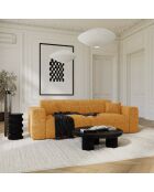 LIVA 4-zits converteerbare bank Mosterdgeel getextureerd fluweel - 240x97x73