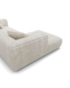 Linkes Ecksofa 280 cm ROMY Cremefarbener gewebter Samt - 280x166x70