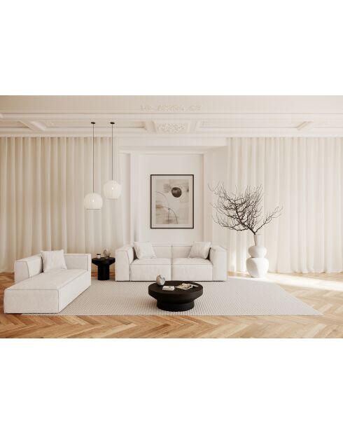 Méridienne gauche Rolf Blanc cassé Tissu bouclette - 170x105x63