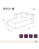 Dormeuse sinistro Rolf in tessuto Terry Off-white - 170x105x63