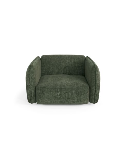 Fauteuil LIAM Velours tramé Vert olive - 118x102x76