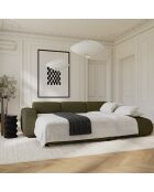 Sofá convertible gran angular derecho LIVA Tejido boucle verde oliva - 283x180x73