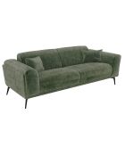 GLENN 3-zitsbank Olijfgroen verweerd fluweel - 220x90x74