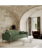 GLENN 3-zitsbank Olijfgroen verweerd fluweel - 220x90x74