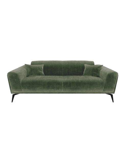 GLENN 3-Sitzer-Sofa Olivgrüner verwitterter Samt - 220x90x74