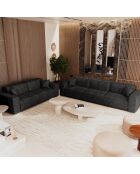 5-Sitzer-Sofa mit 2 dekorativen Kissen RUBEN Velours Dark Anthracite - 323x95x78