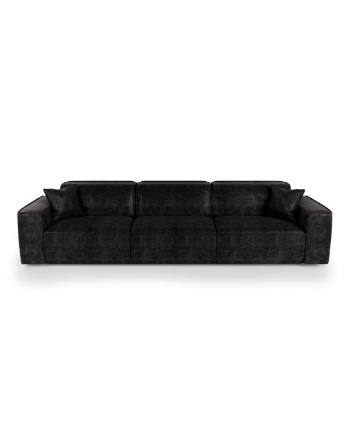 5-Sitzer-Sofa mit 2 dekorativen Kissen RUBEN Velours Dark Anthracite - 323x95x78