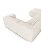 XXL panoramabank met 2 sierkussens RUBEN Cream corduroy - 391x173x78