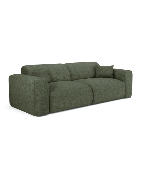 LIVA 4-Sitzer-Cabrio-Sofa Salbeigrün aus strukturiertem Samt - 240x97x73