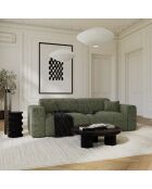 LIVA 4-zits converteerbare bank Sage groen getextureerd fluweel - 240x97x73