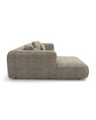 Linkes Ecksofa 255 cm ROMY Taupe aus gewebtem Samt - 255x160x70