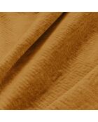 Canapé convertible express matelas 160cm MILANO Velours à motifs Moutarde - 230x105x75