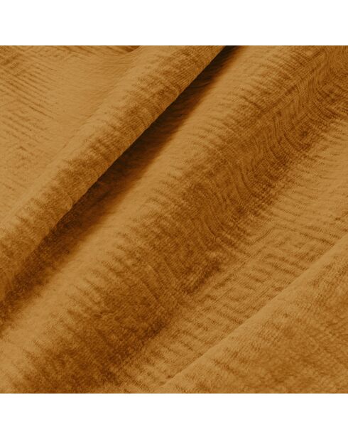 Canapé convertible express matelas 160cm MILANO Velours à motifs Moutarde - 230x105x75