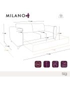 Canapé convertible express matelas 160cm MILANO Velours à motifs Moutarde - 230x105x75