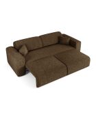 LIVA 4-Sitzer-Ausziehsofa aus strukturiertem Samt Espressobraun - 240x97x73