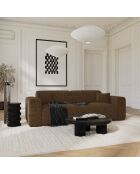 LIVA 4-Sitzer-Ausziehsofa aus strukturiertem Samt Espressobraun - 240x97x73