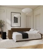 LIVA 4-Sitzer-Ausziehsofa aus strukturiertem Samt Espressobraun - 240x97x73