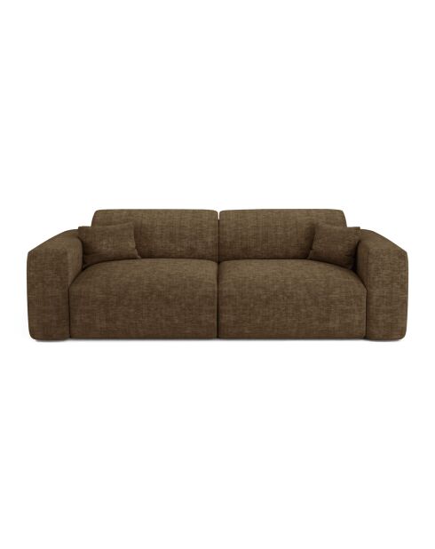 LIVA 4-Sitzer-Ausziehsofa aus strukturiertem Samt Espressobraun - 240x97x73
