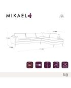 Mikael graues rechtwinkliges Weitwinkelsofa aus gewebtem Stoff - 271x200x80