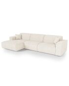 Linkes Ecksofa mit 2 dekorativen Kissen RUBEN Cream Corduroy - 323x173x78