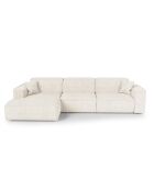 Linkes Ecksofa mit 2 dekorativen Kissen RUBEN Cream Corduroy - 323x173x78