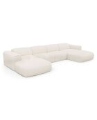 Divano panoramico Cream Boucle Fabric - 363x165x73