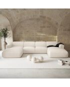 Divano panoramico Cream Boucle Fabric - 363x165x73