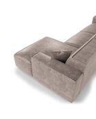 Hoekbank rechts met 2 sierkussens RUBEN Velours Taupe - 323x173x78