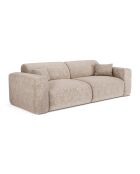 LIVA 4-zits converteerbare bank Beige fluweel met reliëf - 240x97x73