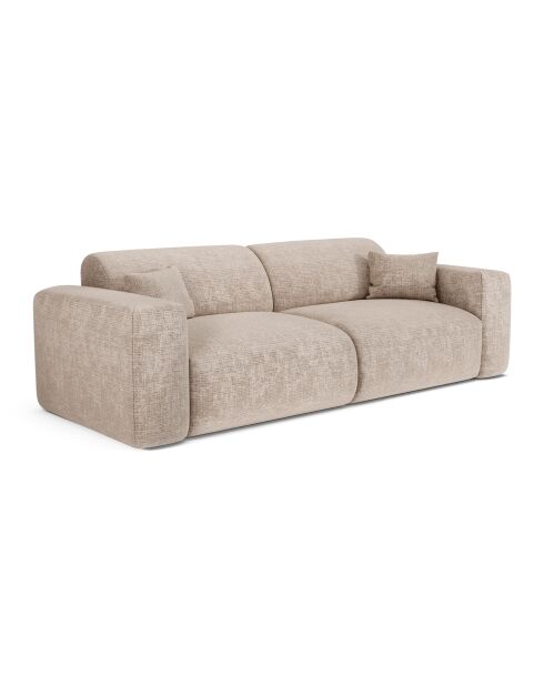 LIVA 4-Sitzer-Cabrio-Sofa Beiger geprägter Samt - 240x97x73