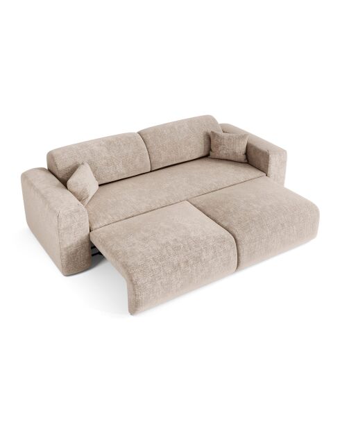 LIVA 4-Sitzer-Cabrio-Sofa Beiger geprägter Samt - 240x97x73