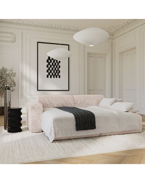 LIVA 4-Sitzer-Cabrio-Sofa Beiger geprägter Samt - 240x97x73